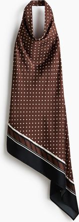 H&M Asymmetrisches Neckholder-Kleid aus Satin - Beige