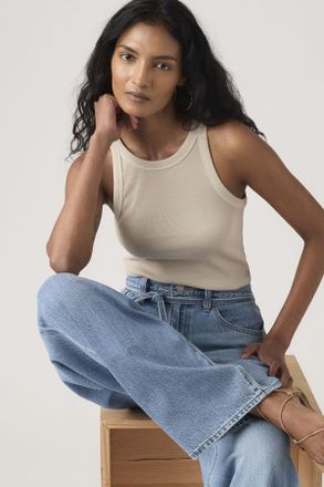 Levi's Essential Racer Tank Top - Mujer - XS - Gris / Chateau Grey Garment Dye