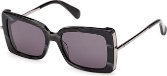 Max Mara MM0166 63A Womens Sunglasses Black Size 53