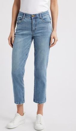 Wit & Wisdom Logan AbSolution High Waist Ankle Slim Straight Leg Jeans in Light Blue Artisanal at Nordstrom Rack, Size 0