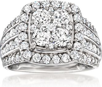 Ross-Simons Diamond Cluster Ring in 14kt White Gold