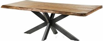 Massivmoebel24 freeform 5 Tavolo da pranzo in legno di mango - verniciato natur / gambe incrociate antracite lucido 200x100