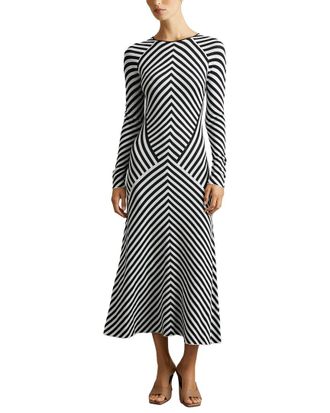 Reiss Kali Stripe Knit Midi Dress