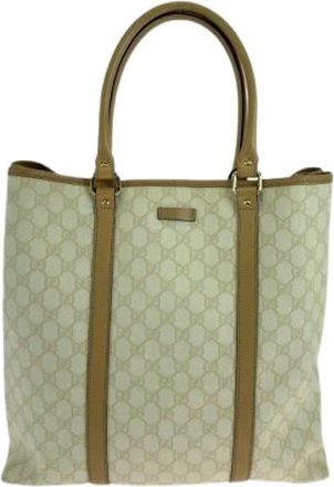 Gucci Pre-owned Tote Bags, female, Beige, Size: ONE SIZE Pre-owned GG Supreme Canvas Tote Bag