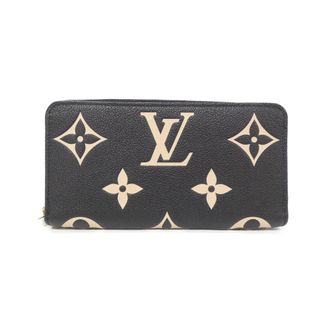 Louis Vuitton Monogram Empreinte Beige Black Leather Long Wallet (Bi-Fold) (Pre-Owned)