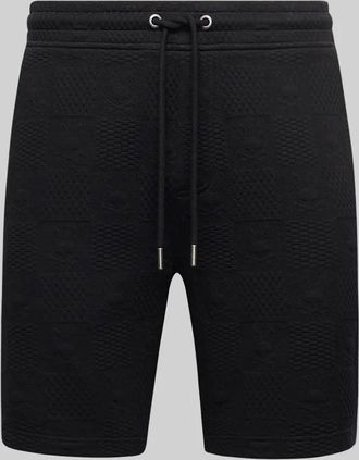Psycho Bunny Mens Big And Tall Dustin Jacquard Sweatshort 001 BLACK / 1XLT