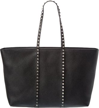 Valentino Rockstud Grainy Leather Tote