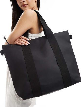 Rains 14160 - Borsa shopping piccola unisex waterproof nera-Nero