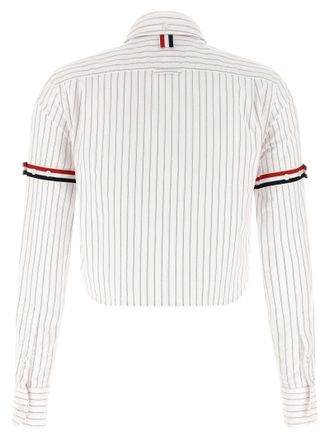 Thom Browne Pinstriped Cotton Oxford Shirt - White