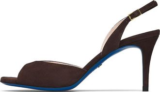Loriblu Butterfly Front High Heel Sandal - Dames - Sandalen met hakken - Bruin - 35 EU - Leer - Schoenen