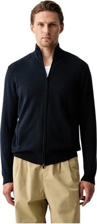 Emporio Armani Zip Cardigan - Heren - Vesten - Blauw - XL - Katoen - Truien & Vesten