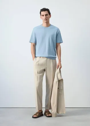 Mango T-shirt regular-fit 200 gsm verde acqua - Uomo - XXL - MANGO MAN