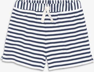 primary Baby Play Short In Stripe in Sunwashed Navy White Stripe at Nordstrom, Size 12-18M