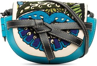 Loewe Pre-owned LOEWE William De Morgan Mini Embroidered Leather Floral Gate Crossbody Ladies TRWDWN3UD7ELJTJB