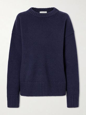 The Row Pullover Oversize In Misto Lana E Cashmere Essentials Ophelia - Blu