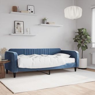 vidaXL Sof&aacute; Cama Con Colch&oacute;n Terciopelo Azul 90x200 Cm Vidaxl