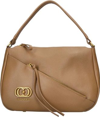 La Carrie Zipper Leren Tas - Dames - Handtassen - Bruin - ONE Size - Leer - Tassen