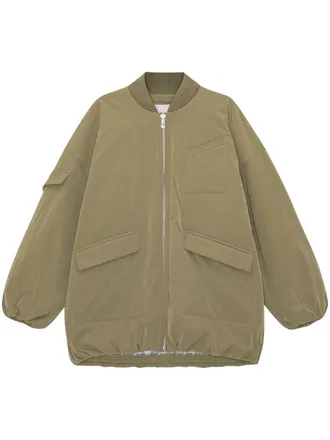 Ganni Bomber oversize con tasche - Verde