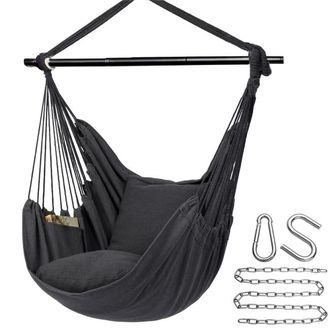 OEM Silla Hamaca, Silla Colgante Con 2 Cojines, Capacidad De Peso De 150 Kg, Columpio Hamaca Con Cadena Y Bolsillo