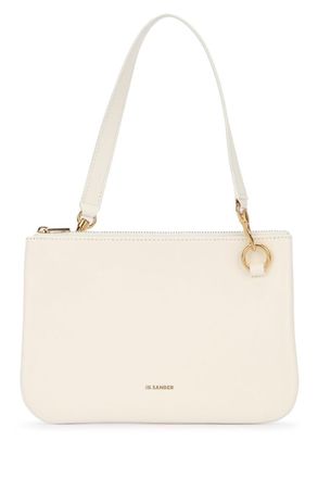 Jil Sander White Logo Shoulder Bag