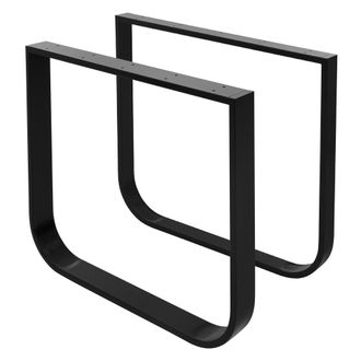 ML Design 2x patas de mesa industrial 80 x al 72 cm acero negro en forma de o