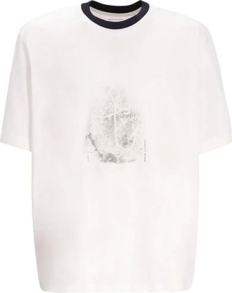 A|X Armani Exchange T-shirt in cotone con stampa ancora - Bianco