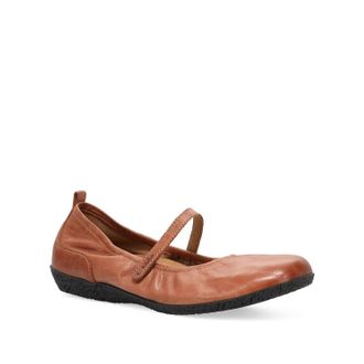 Taos Womens Babble Mary Jane Ballet Flat Shoes In Cognac