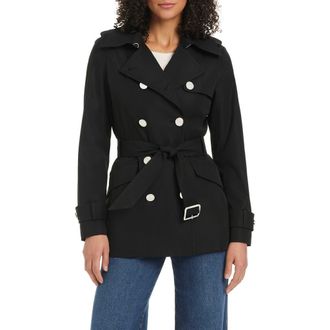 Kate Spade New York belted double breasted trench coat in Black at Nordstrom, Size X-Small