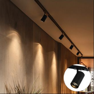 QAZQA Moderno Sistema De Riel Moderno Con 5 Focos Negros Monof&aacute;sico 7cm - Iconic Jeana Luxe Acero /aluminio /pl&aacute;stico Alargada Adecuado Para Led Max. 5 X 15