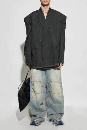 Balenciaga Wool Blazer, Mens, Grey
