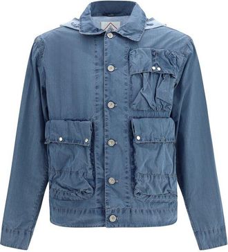 C.P. Company Blue Cotton Full-Length Mens Jacket