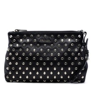 Prada Pre-owned Prada Studded Leather Clutch Ladies OUTPBZMA8W10GO1Z