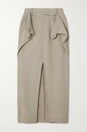 Dion Lee Gonna Maxi In Lana Drappeggiata - Neutri