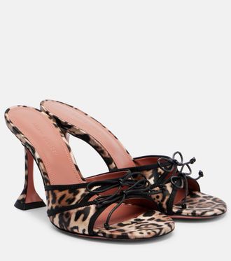 Amina Muaddi Eleonora leopard-print mules