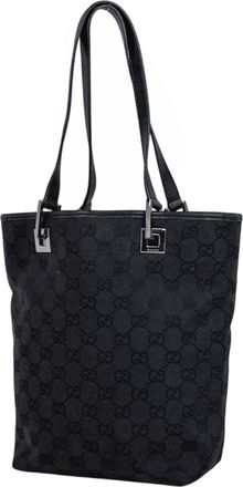 Gucci Black Gg Canvas Tote Bag (Pre-Owned)
