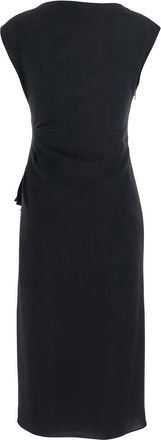Max Mara Womens Aia Black Dress With Boat Neckline Triacetate