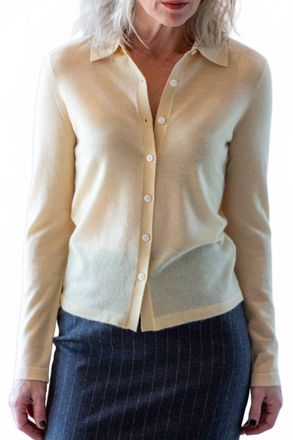 Guest In Residence Elle Long Sleeve Button Down Shirt In Butter
