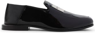 Givenchy Black Calf Leather Label Loafer-Donna