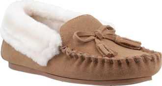 Hush Puppies Agnes Su&egrave;de Dames Tan Slippers