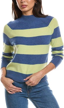 The Cashmere Project The Cashmere Project Striped Mini Mock Neck Cashmere Sweater