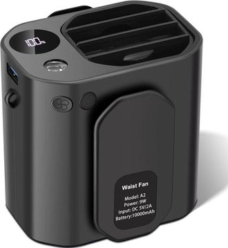 OEM Ventilador De Cintur&oacute;n, Ventilador Port&aacute;til De Clip De 3 Velocidades, Ventilador De Collar Recargable Manos Libres Con Bater&iacute;a De 10000 Mah, Mini Vent