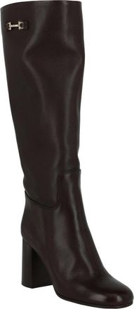 Ferragamo Ovidio Knee High Leather Boot in Dark Brown at Nordstrom Rack, Size 9.5