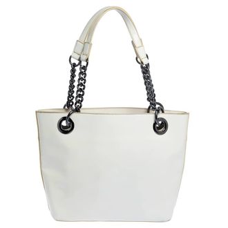DKNY Dkny White Patent Leather Tote Bag
