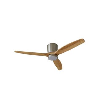 Lucande Ventilador de techo con l&aacute;mpara de madera gris