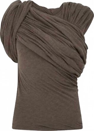 Rick Owens Womens Harness T Draped Top In Fawn