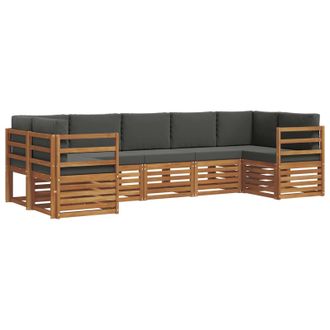 vidaXL Conjunto De Sof&aacute; Seccional Con Coj&iacute;n 7 Pcs Natural Y Antracita Vidaxl