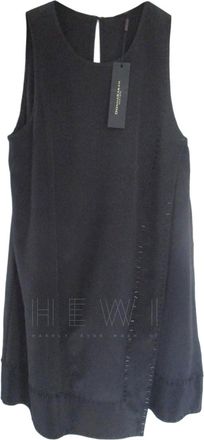 DKNY Black 100% Silk Tunic Long Top Made in Italy Size XXS