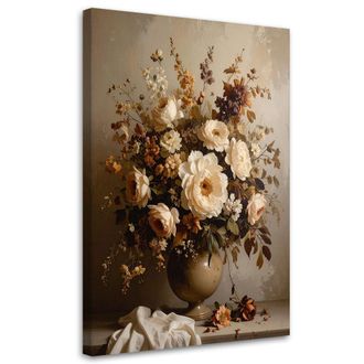 Feeby Cuadro Sobre Lienzo, Ramo De Flores Vintage, 80x120