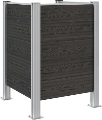 vidaXL Valla De Cubo De Basura Gris 85 X 85 X 115 Cm Aluminio Y Wpc Vidaxl