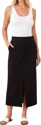 Karen Kane Lizbeth Front Slit Midi Skirt In Black